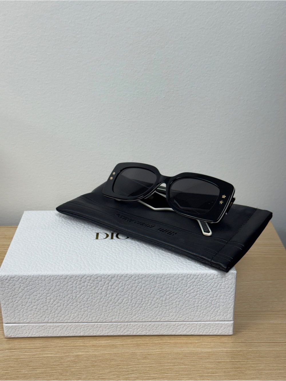 Dior Black Rectangular Sunglasses - Picture 8 of 9